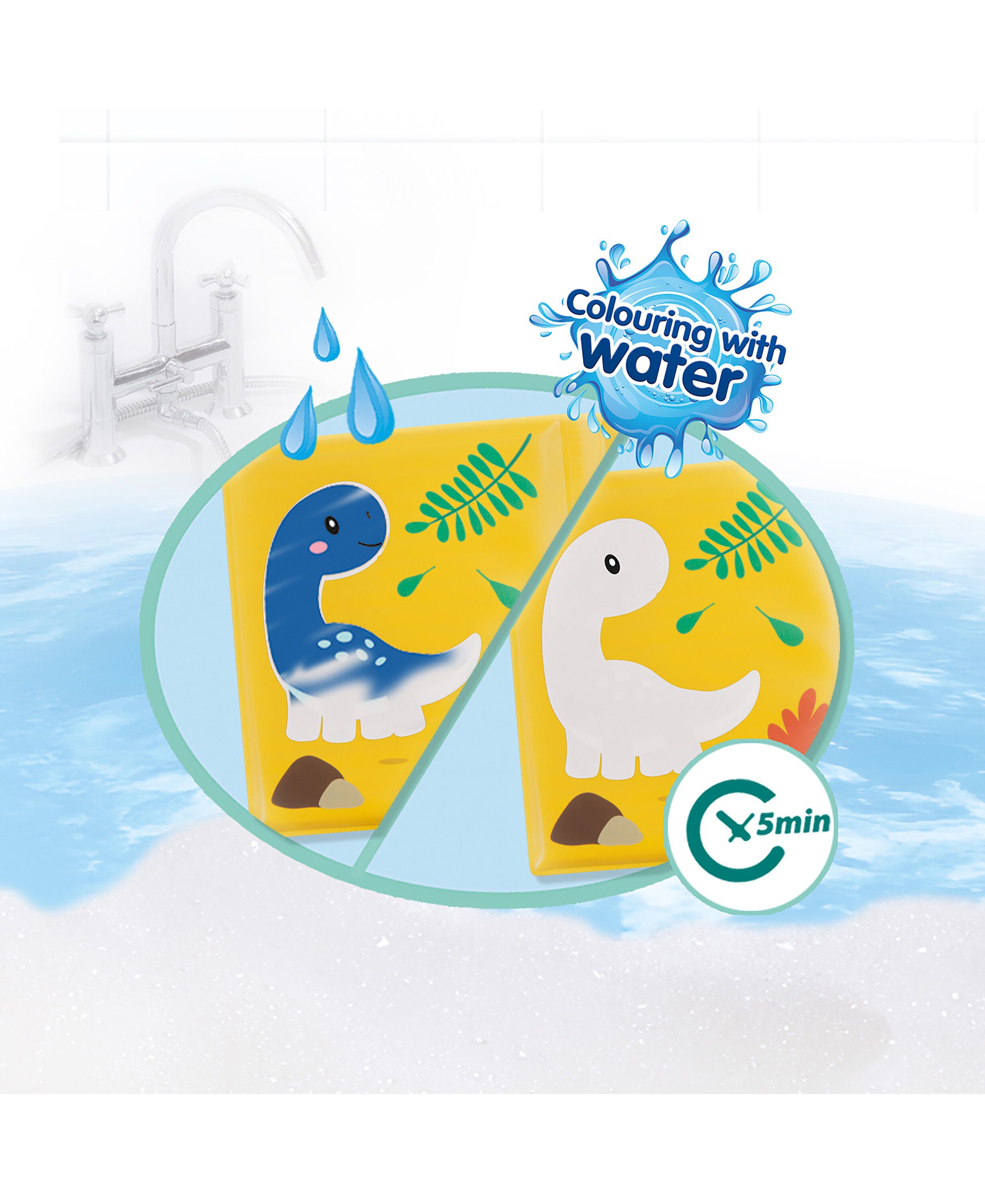 SES Creative - Badeleg - Farv med vand - Dino badebog