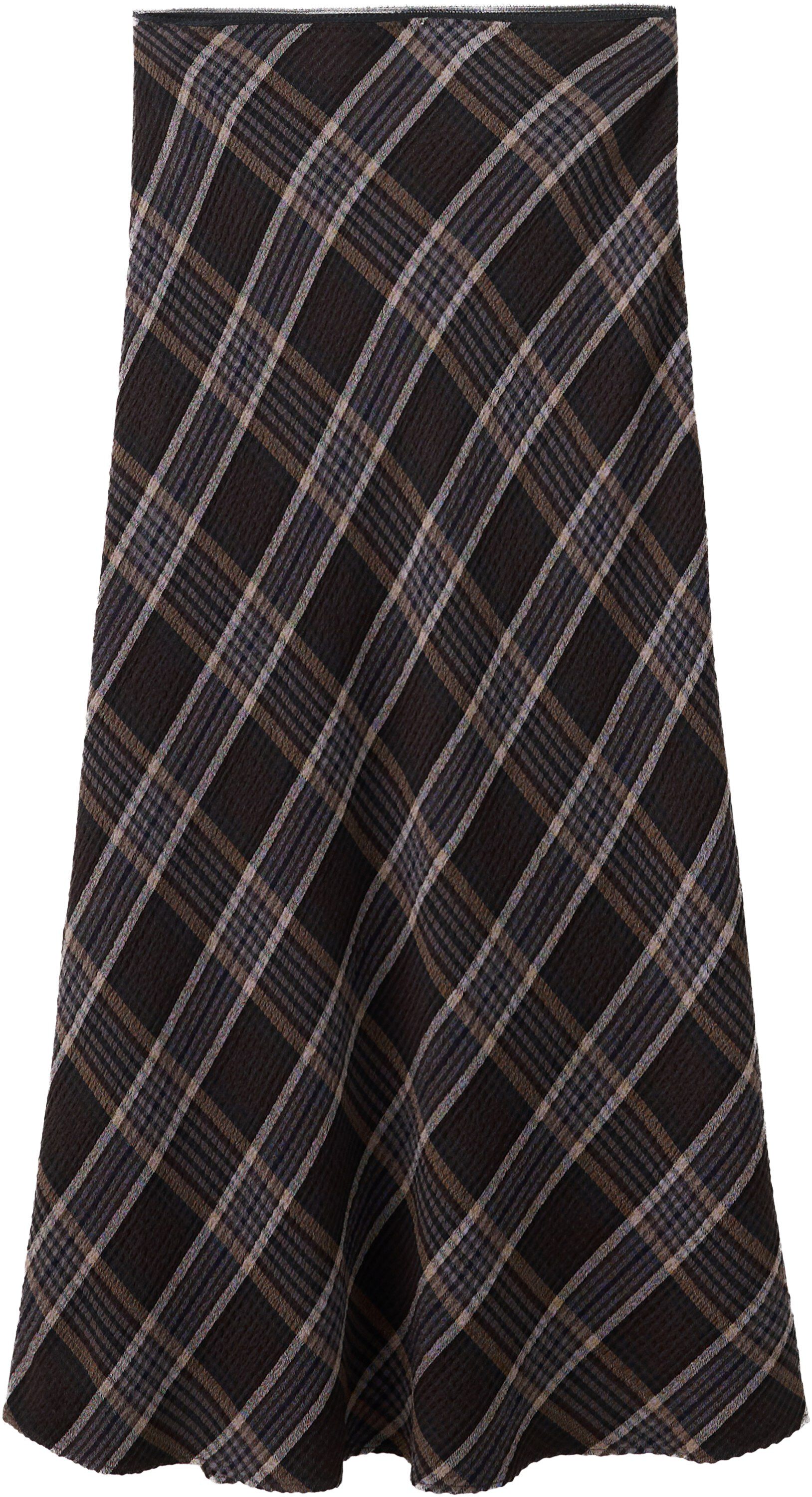 Checked midi skirt