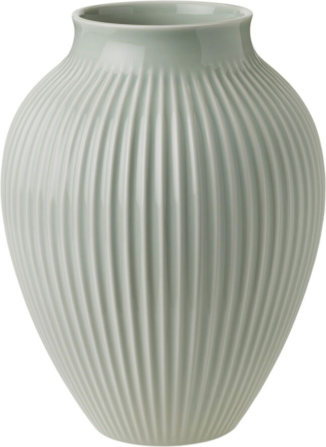 Knabstrup, vase, riller mintgrøn, 27 cm