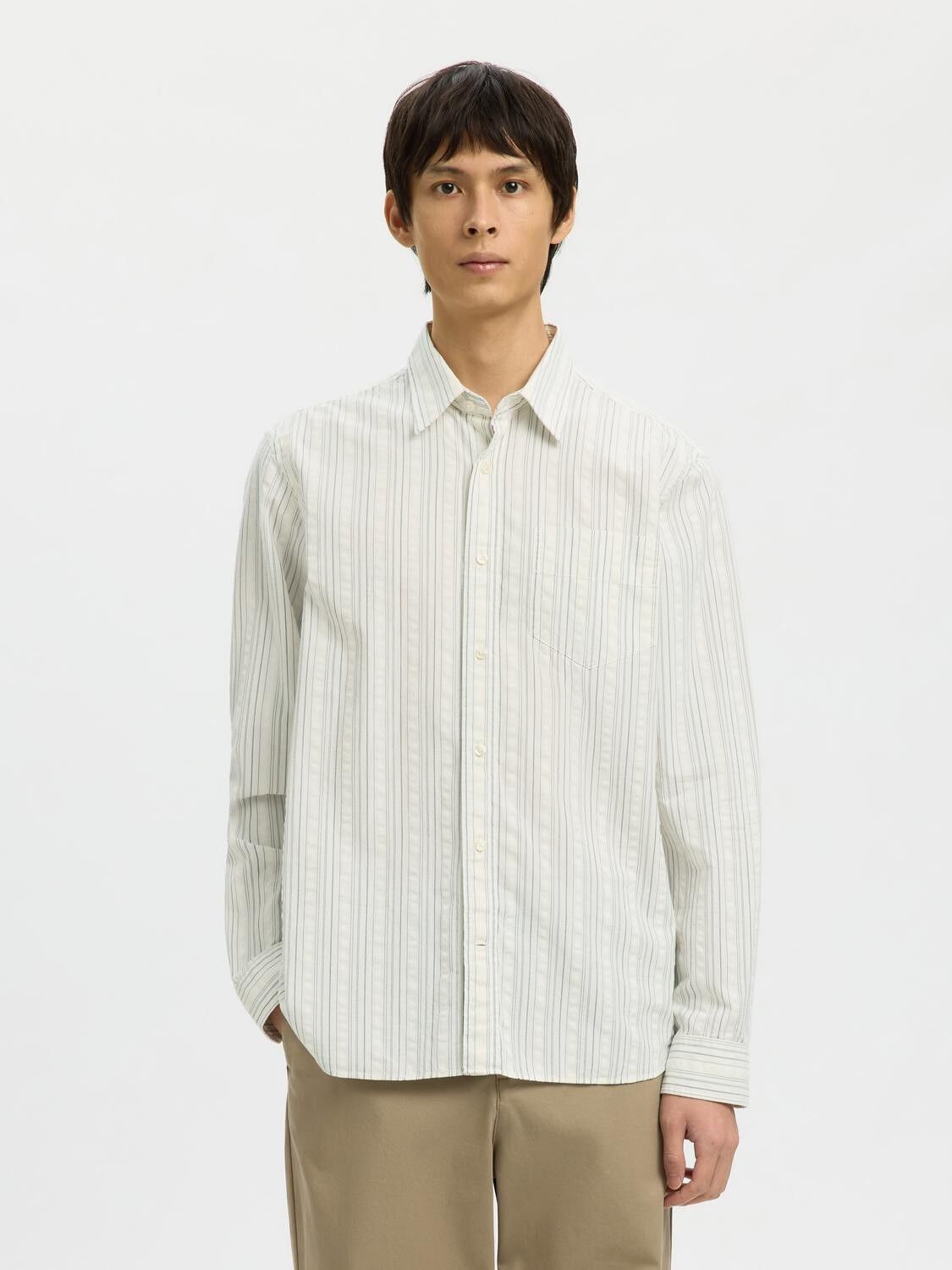 SLHREGFREDDIE MIX SEERSUCKER LS SHI