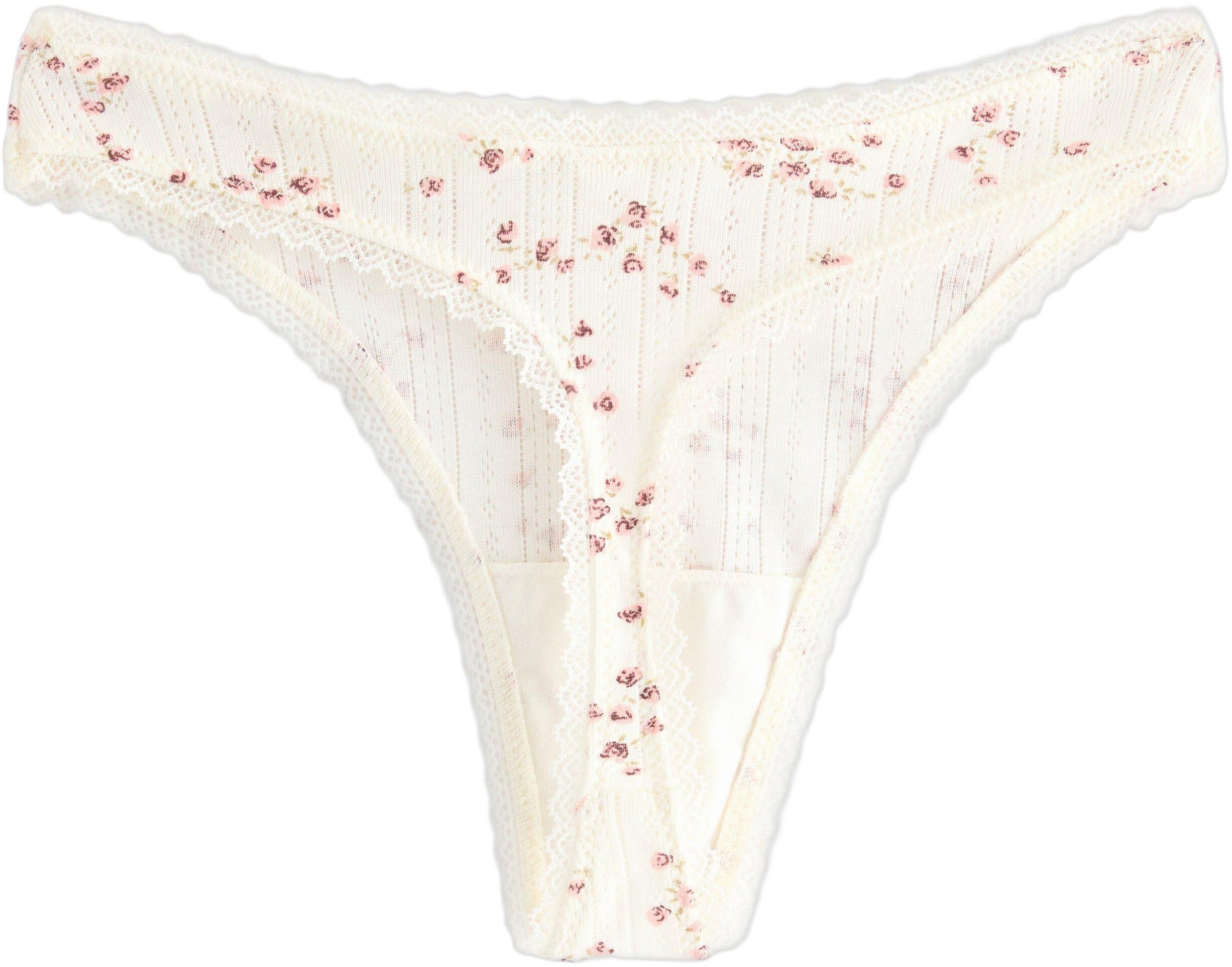 Thong in pointelle with high-cut le