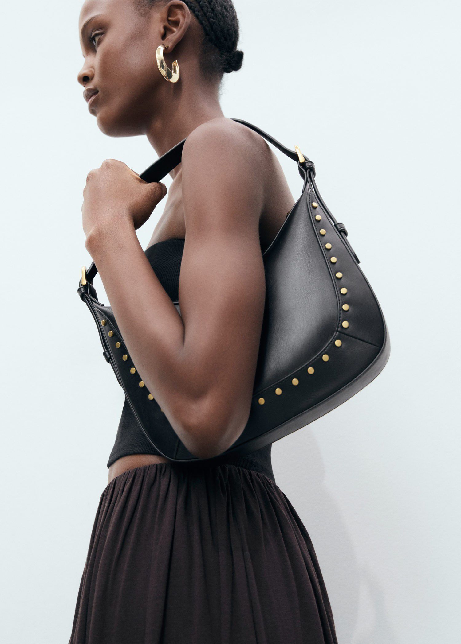 Small studded shoulder bag