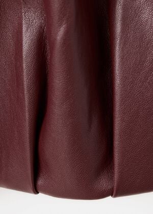 Faux leather funnel neck jacket