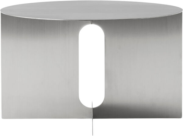 Androgyne Side Table, H38, Steel Base, Brushed Steel