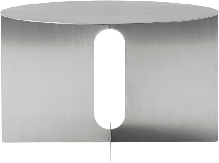Androgyne Side Table, H38, Steel Base, Brushed Steel