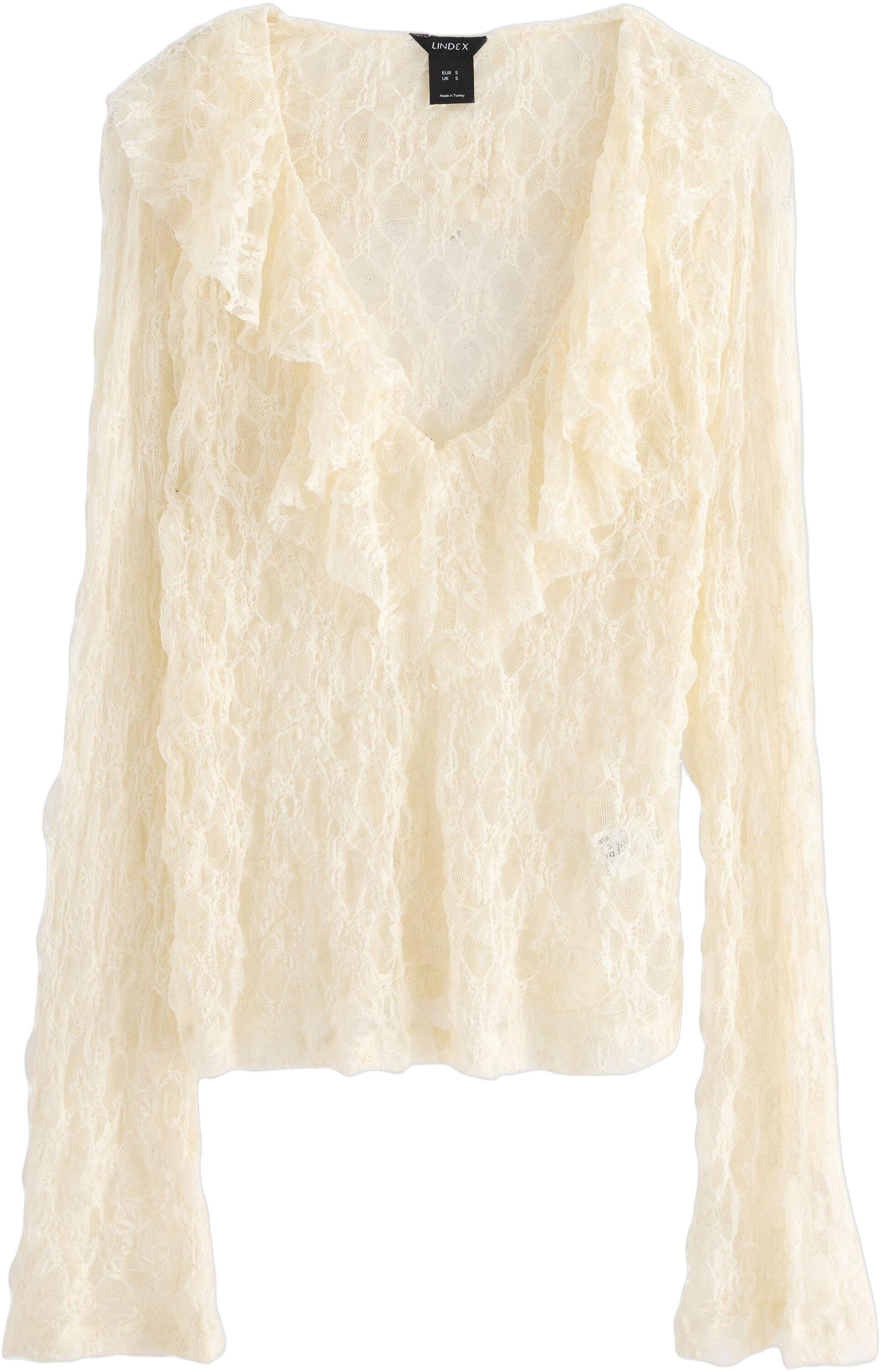 L&aring;ng&auml;rmad topp i spets med djup v