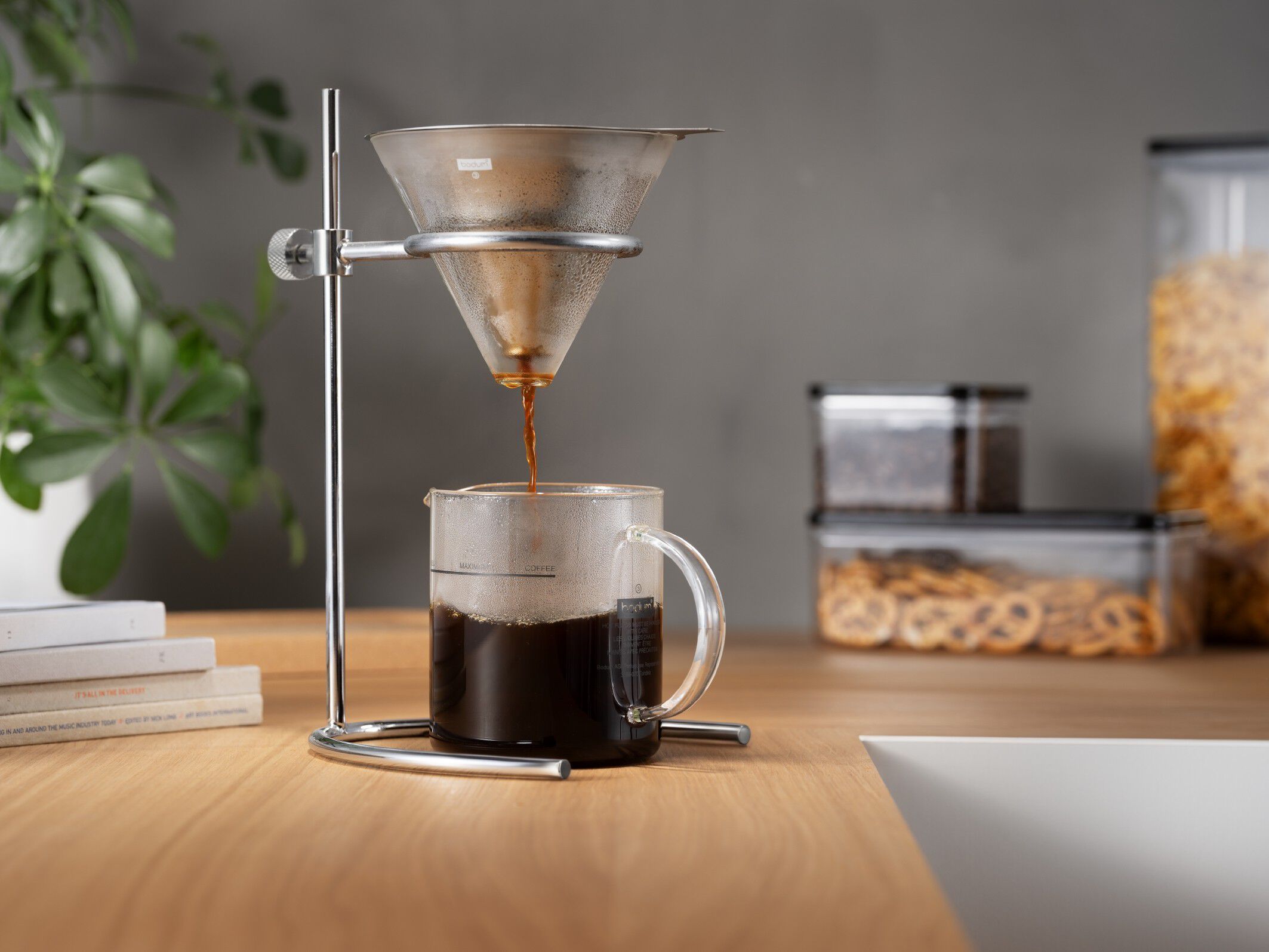 POUR OVER Station med glaskande, 1,0L