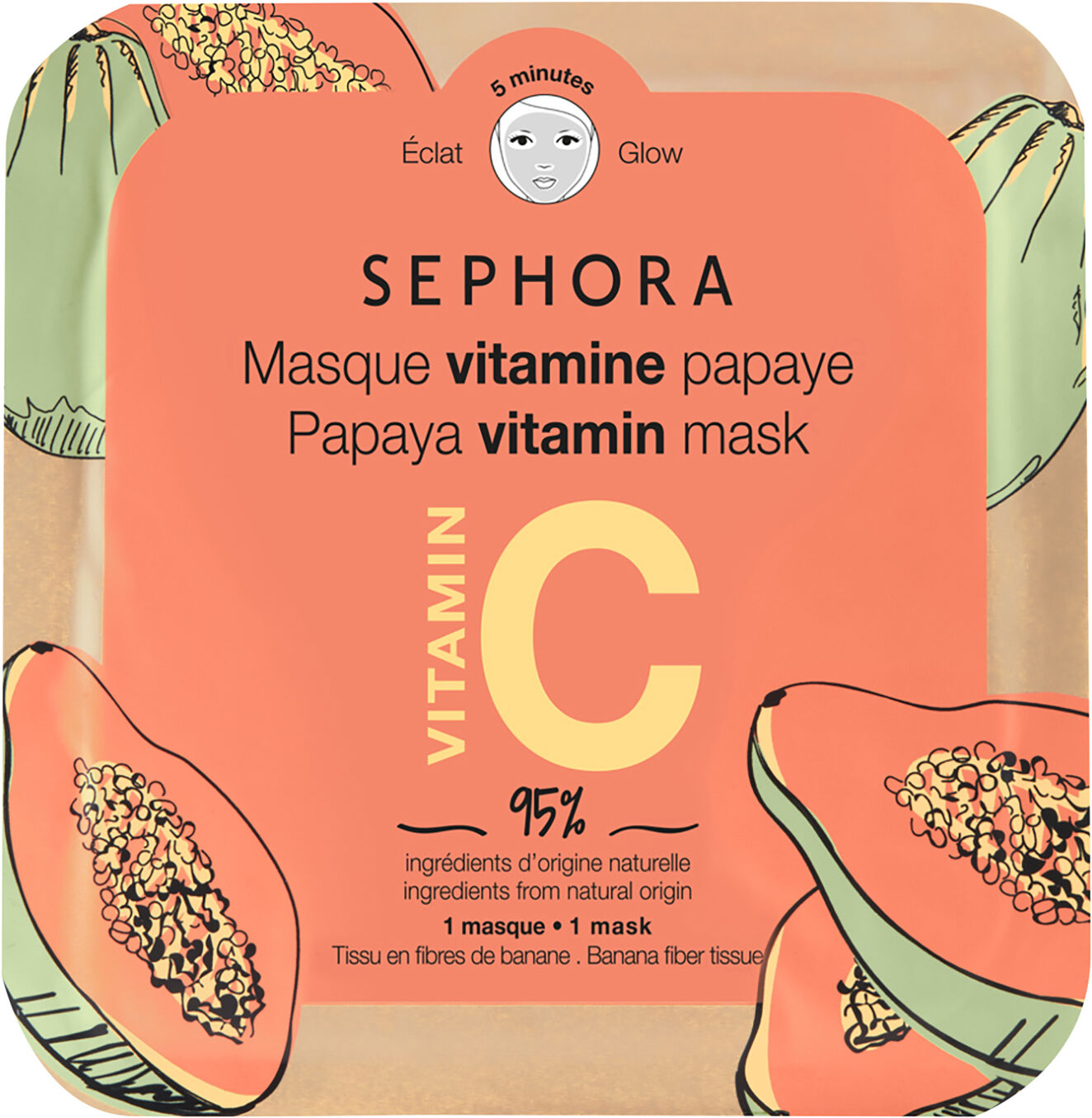 Vitamin Sheet Mask - 95% Natural Ingredients