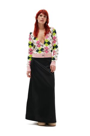 Graphic Cotton V-neck Cardigan