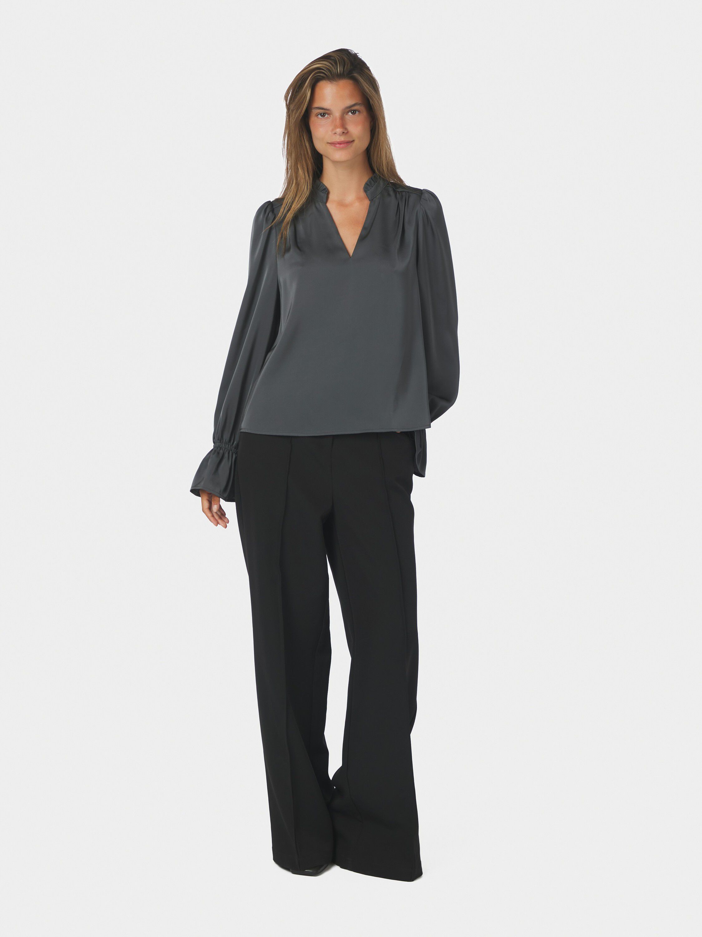Amara Drapy Satin Blouse