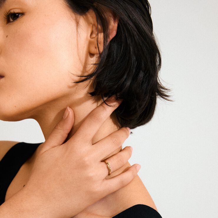 LULU mom stack ring gold-plated