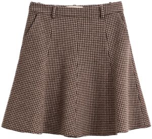 HOUNDSTOOTH FLARE SKIRT