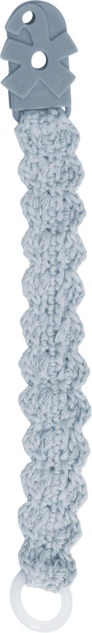 Hæklet suttekæde, powder blue