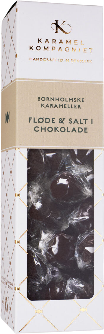 Karamelkugler: Fl&oslash;de & Salt i m&oslash;rk chokolade elegance