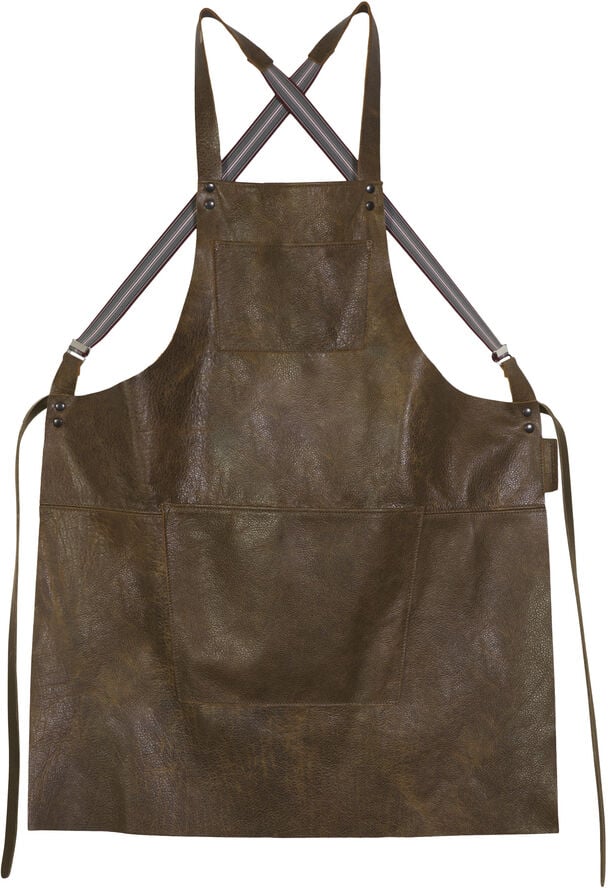 Læderforklæde Suspender Serie Apron Vintage Brown