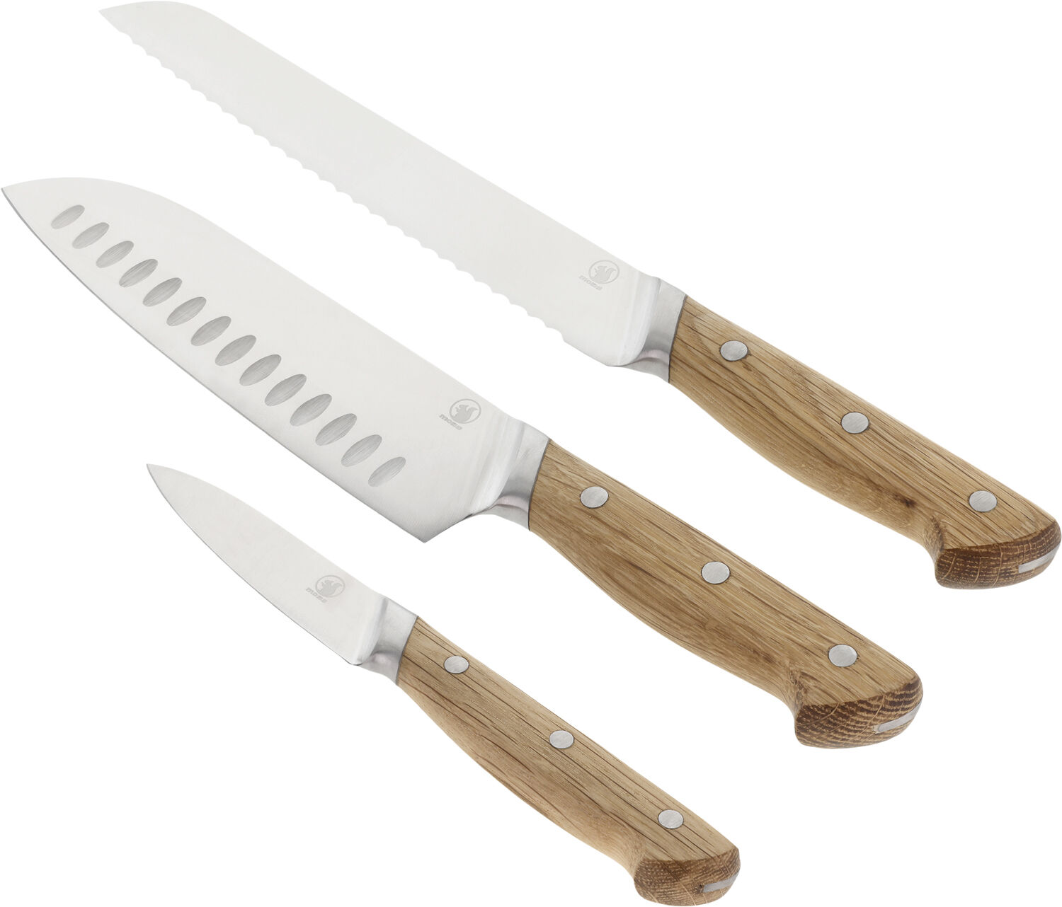 Knivs&aelig;t Foresta 3 dele Eg/Rustfrit st&aring;l