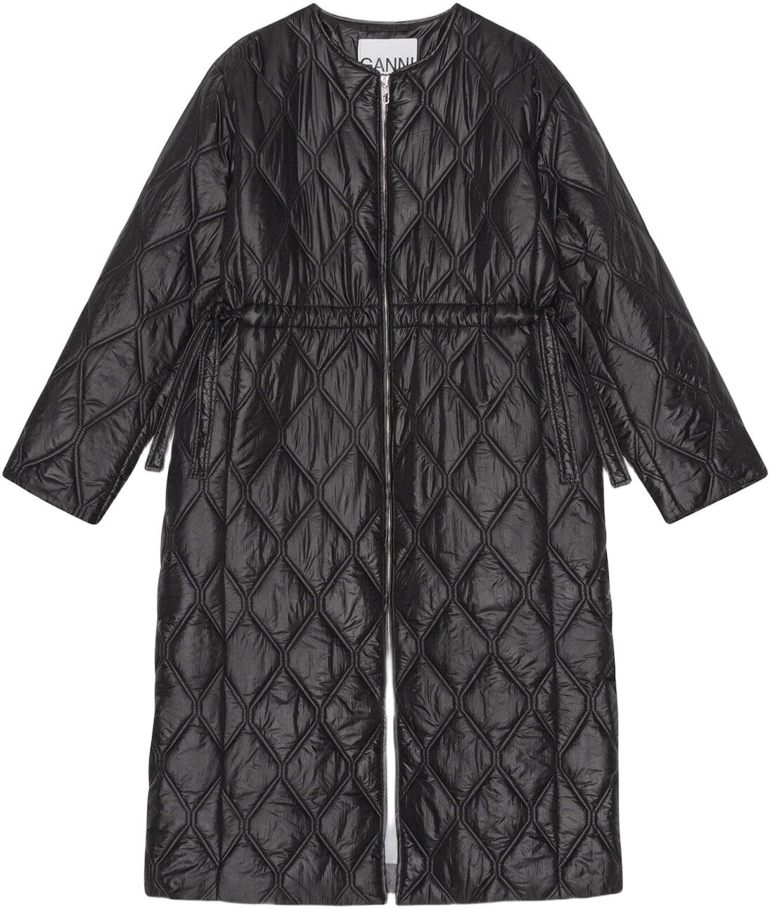 Shiny Quilt Long Coat