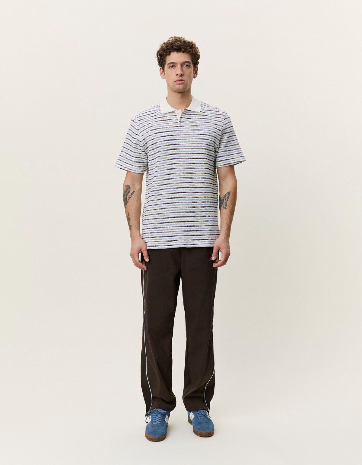 Knitted Stripe Polo