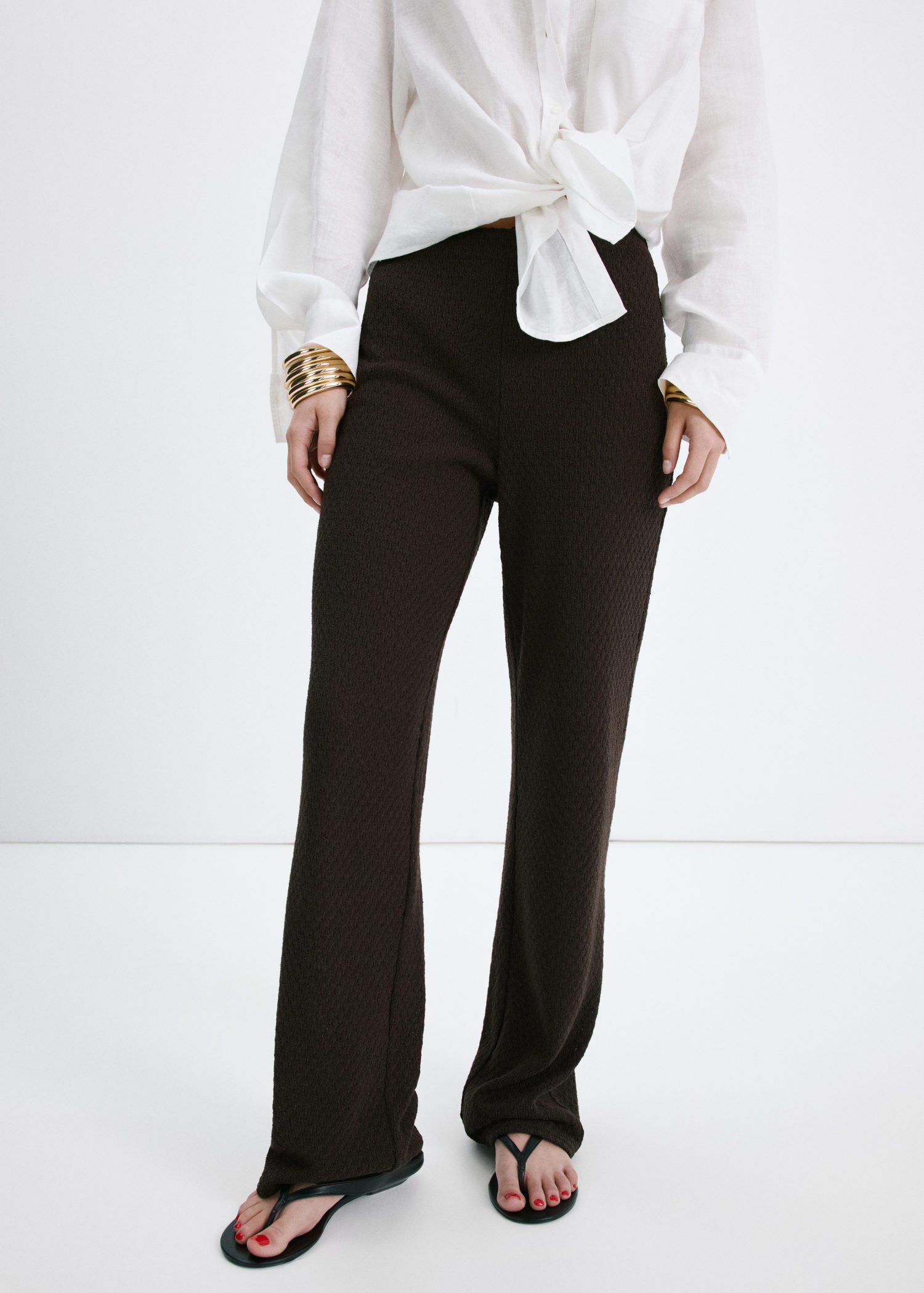 Straight knitted trousers