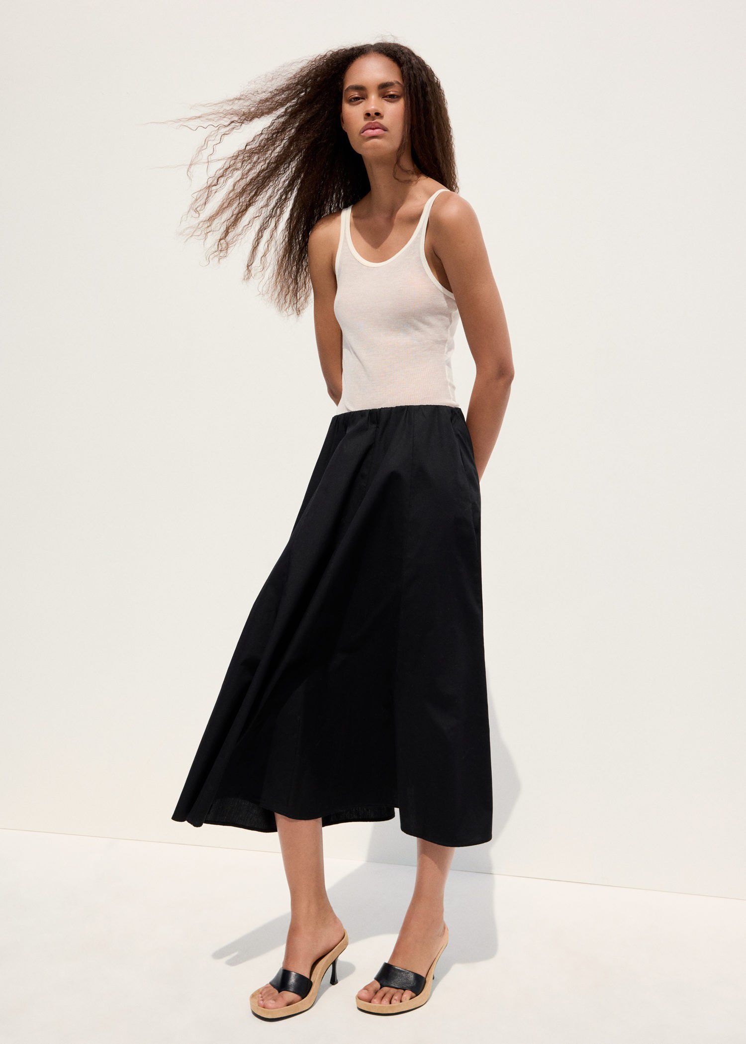 Flared cotton skirt