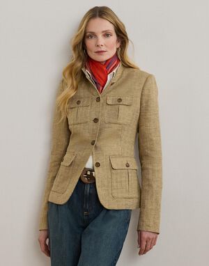 Y/D LINEN HERRINGBN-JACKET