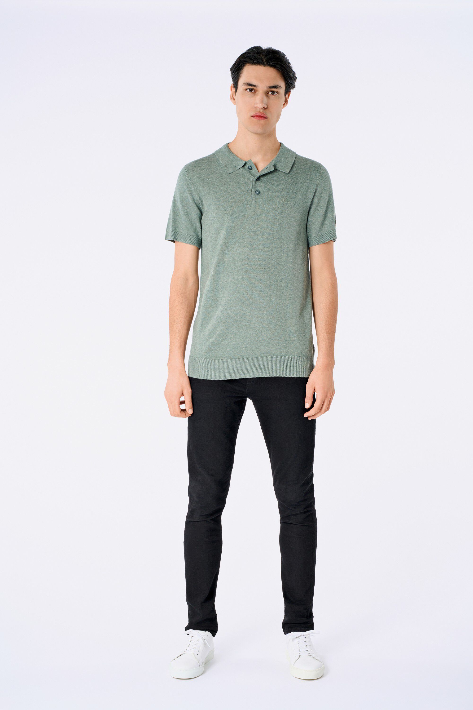 Ecovero S/S polo knit