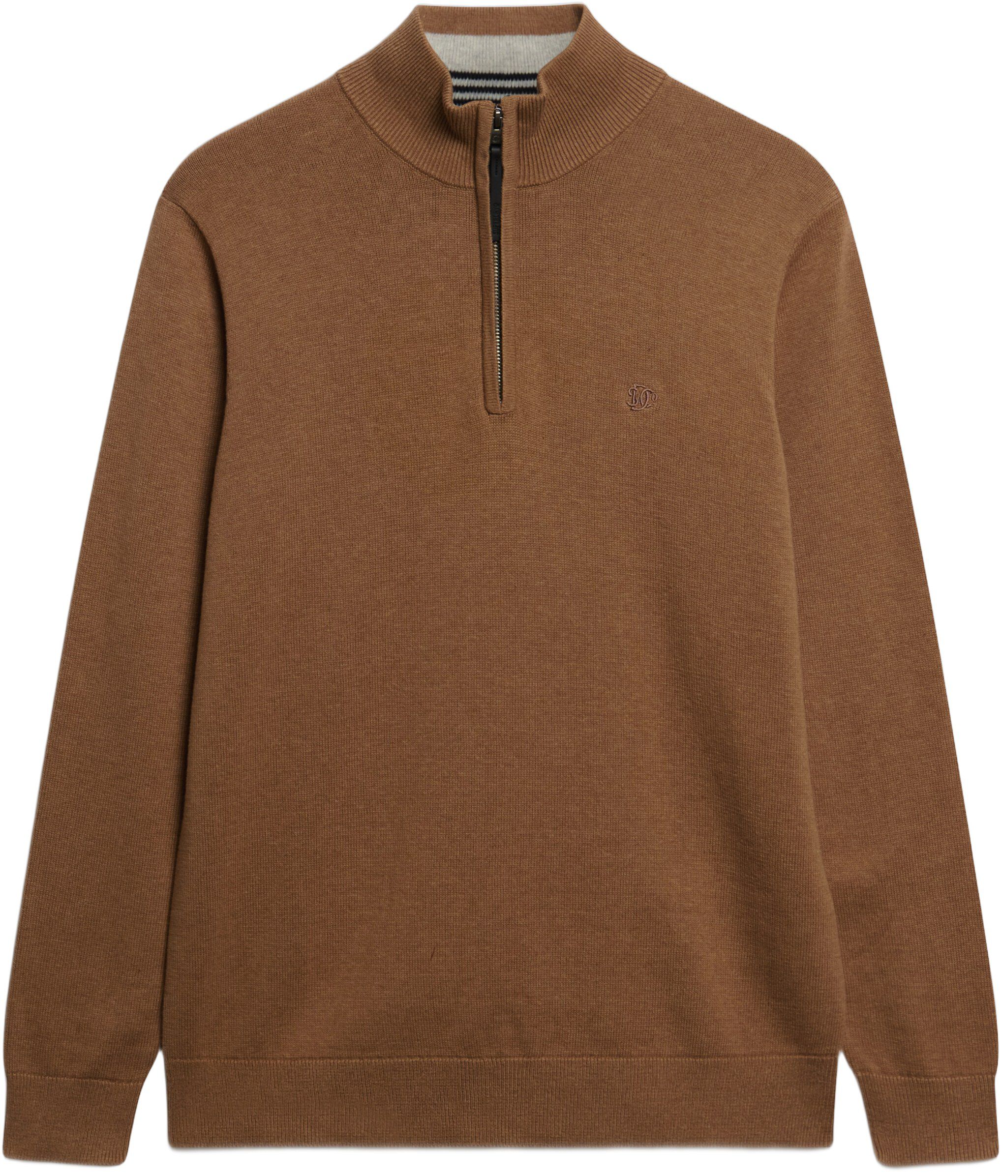 ESSENTIALS COTTON HALF ZIP