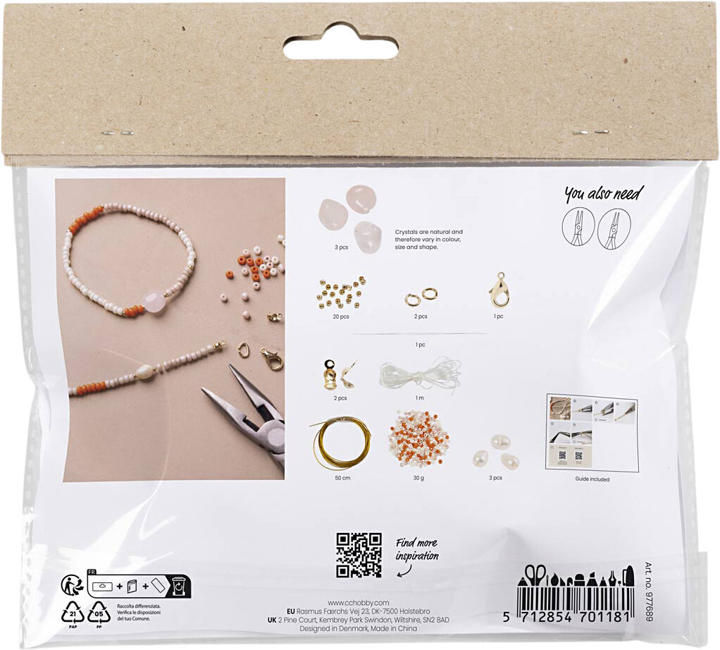 Mini DIY Kit Smykker, Rosakvartshalsk&aelig;de og -armb&aring;nd