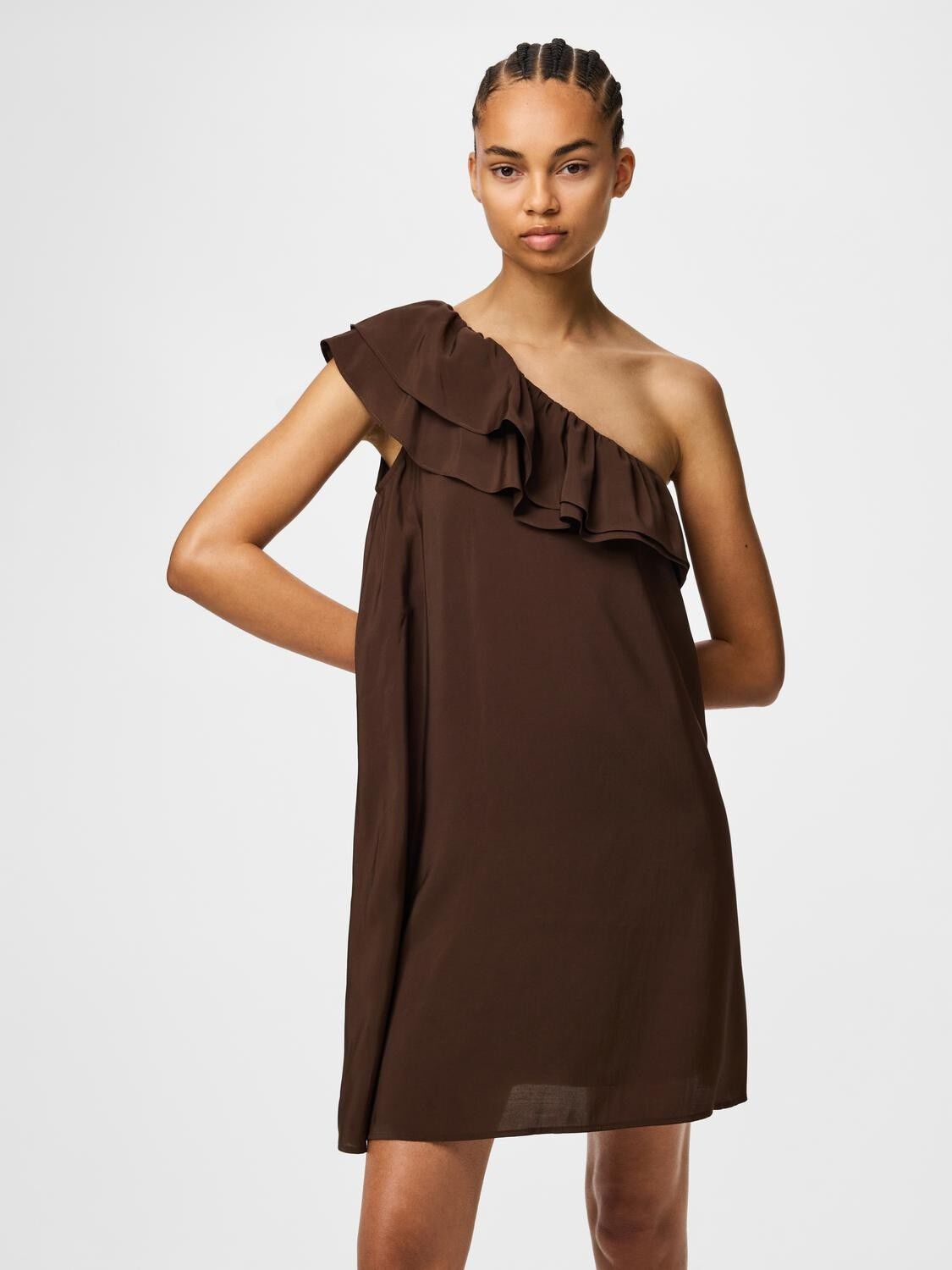 PCPENELOPE ONE-SHOULDER DRESS WVN
