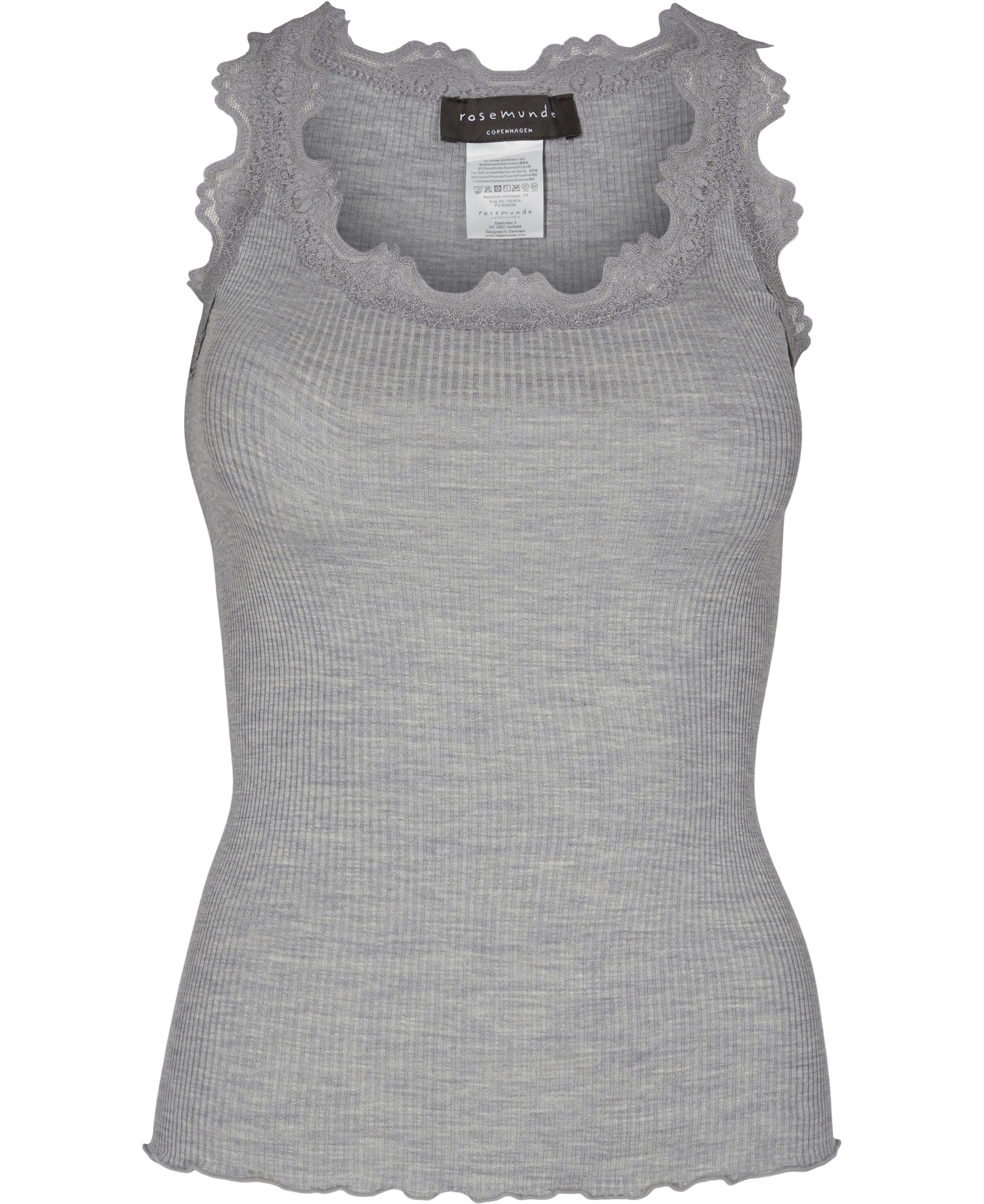 Silk top regular w/vintage lace