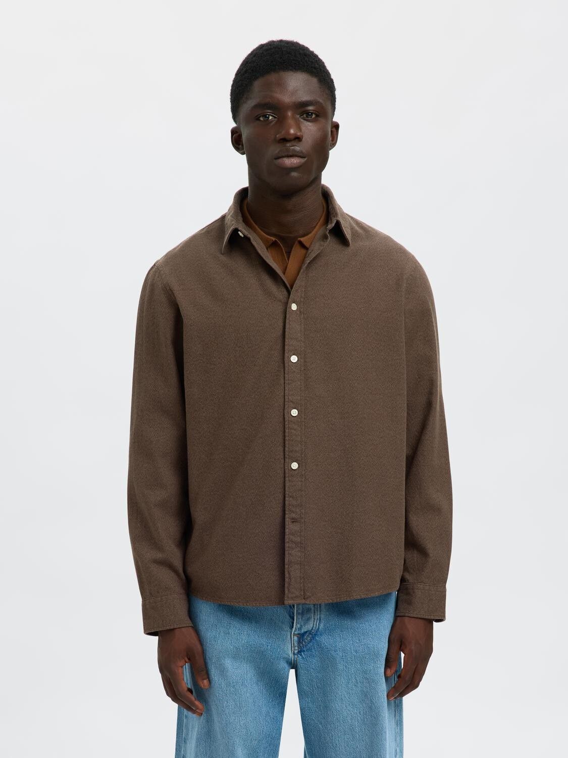 SLHREGNOAH BRUSHED TWIST SHIRT LS N