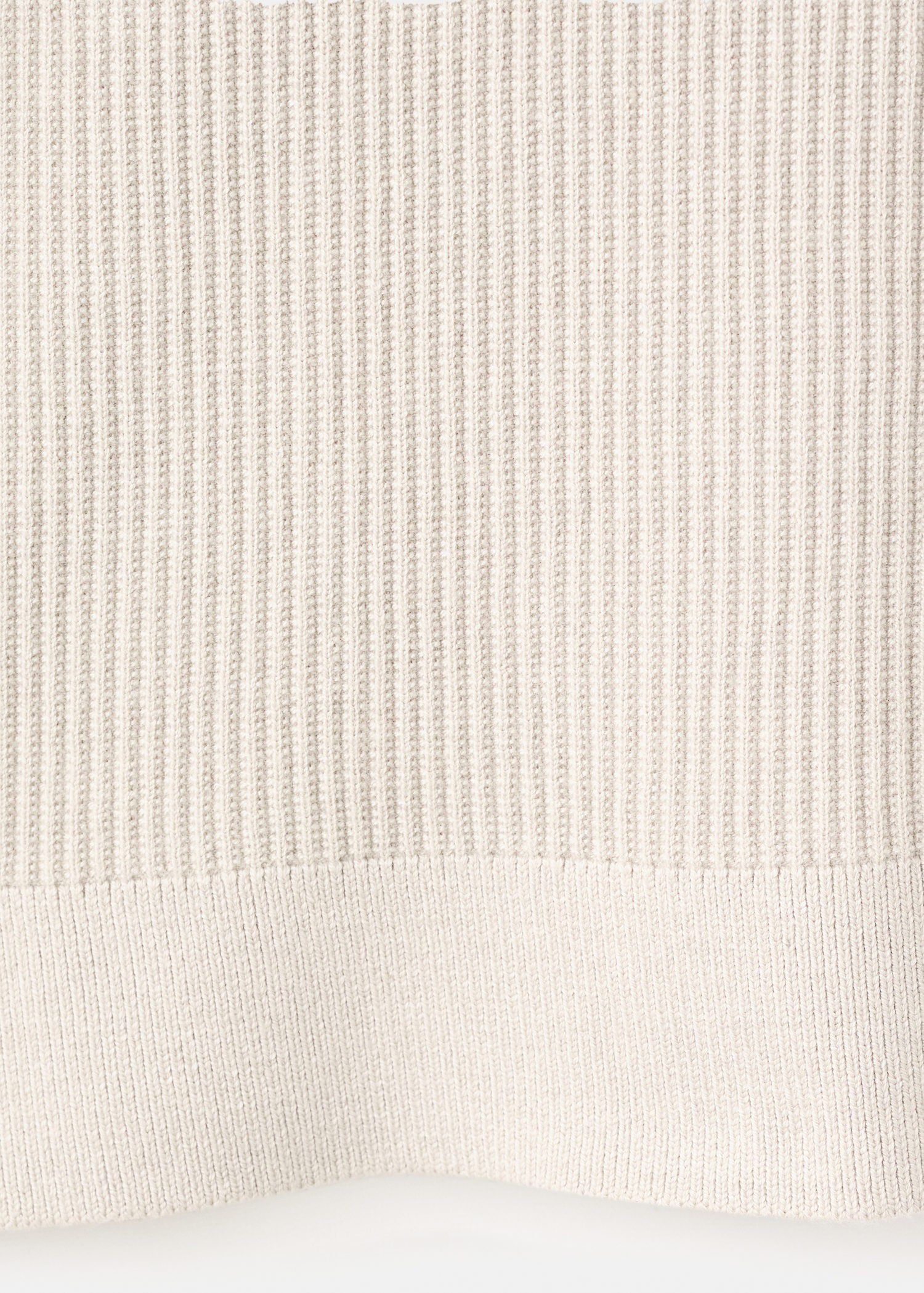 Cotton-blend ribbed polo sweater