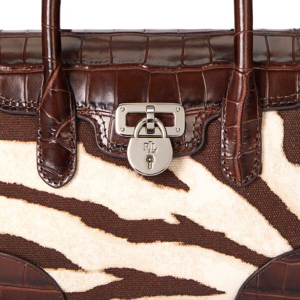 Zebra-Print Canvas Small Tanner Satchel