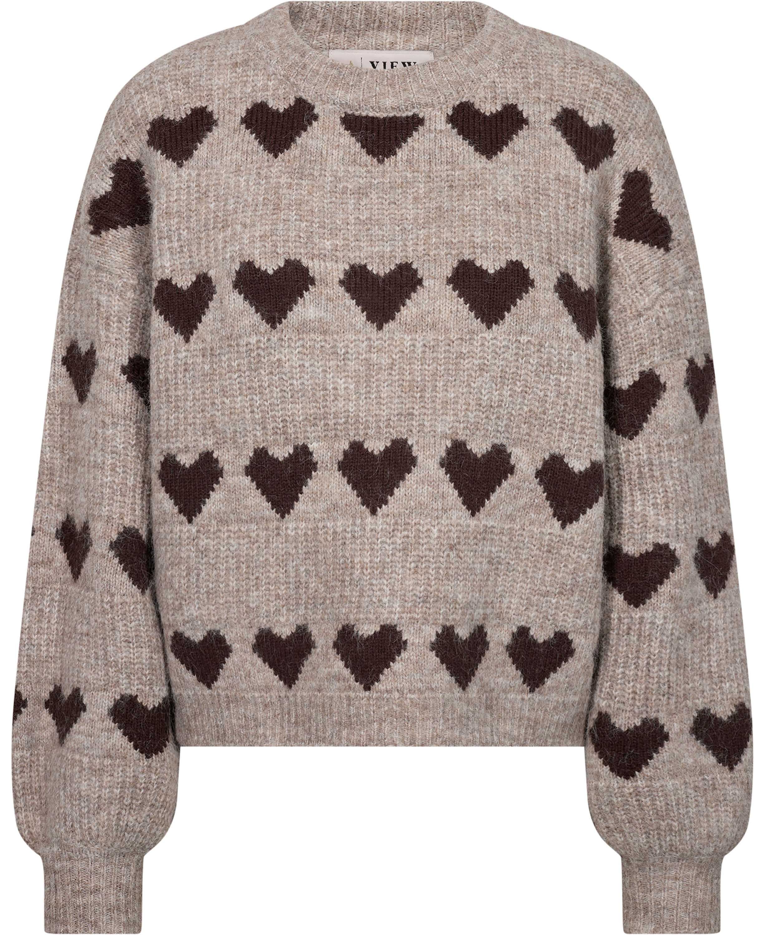 Heart knit pullover