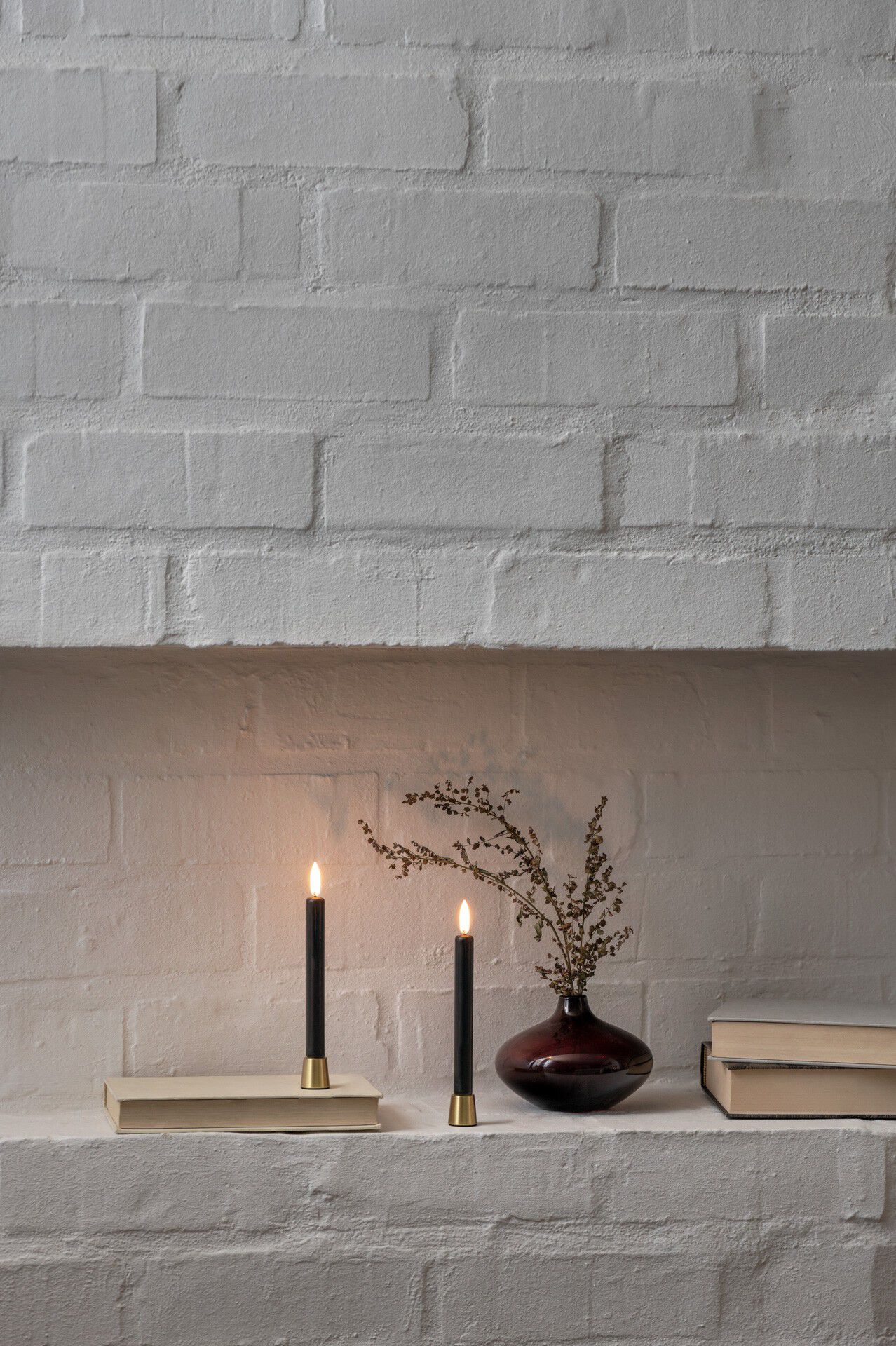 Light Candleholder mini taper, Matte brass, 2-pack, 2,3x2,3