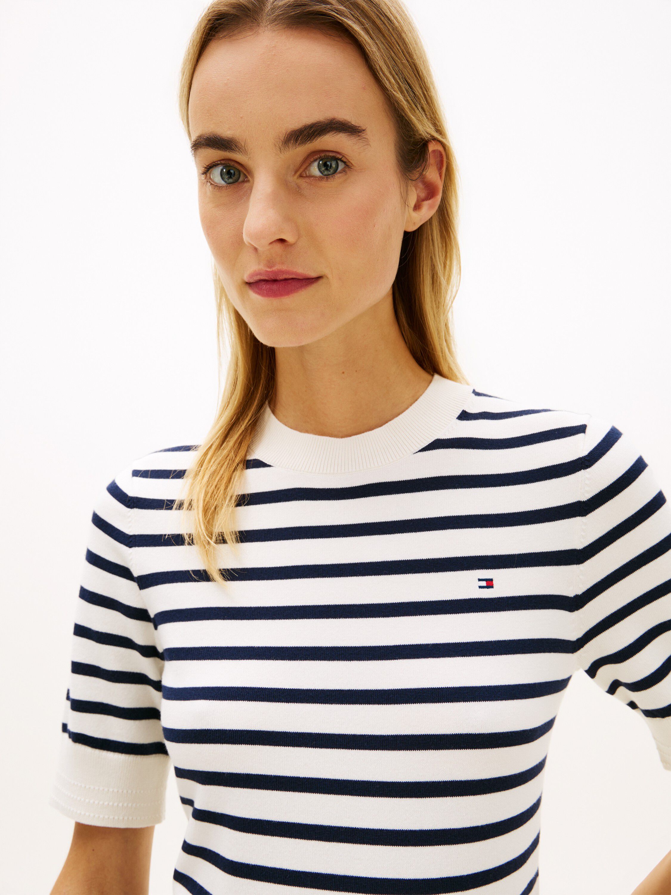 Fine Knit Jersey Short Sleeve Jumper