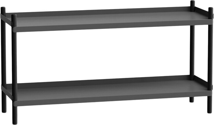 BOLT Shelving 1000 - 2 shelves Oak Black Anthracite