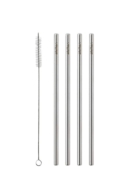 Stelton genanvendelige sugerør 4 Stk steel