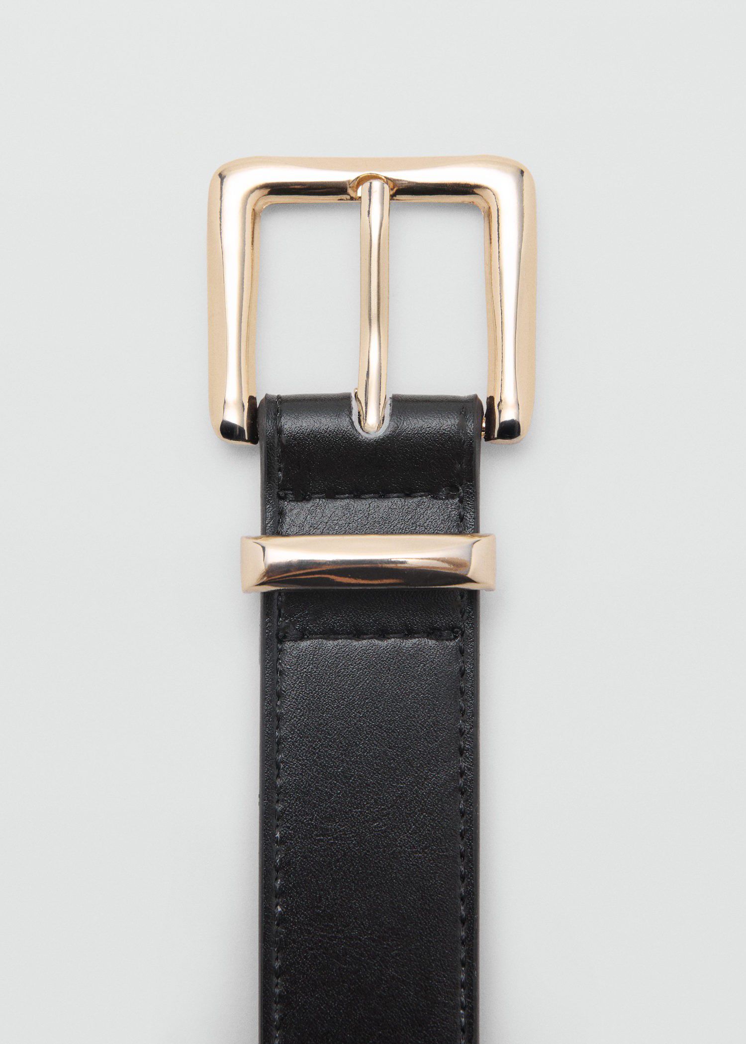 Stitched belt with square buckle