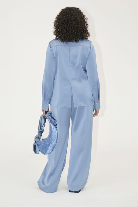 Collared Fitted Shirt, 2261 Satin