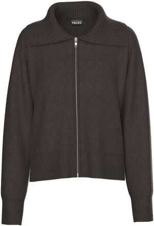 PCMALOU LS ZIP KNIT CARDIGAN NOOS B