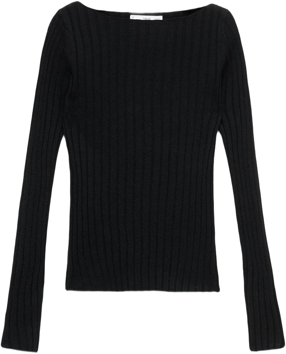 Boat neck ribbed sweater