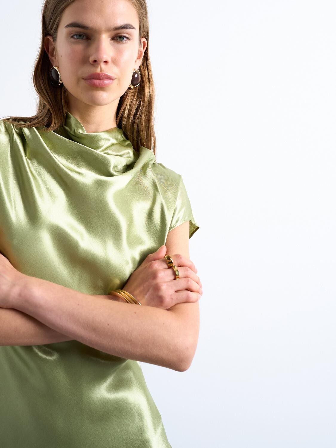 TSMILLA SS O-NECK MINI DRESS WVN