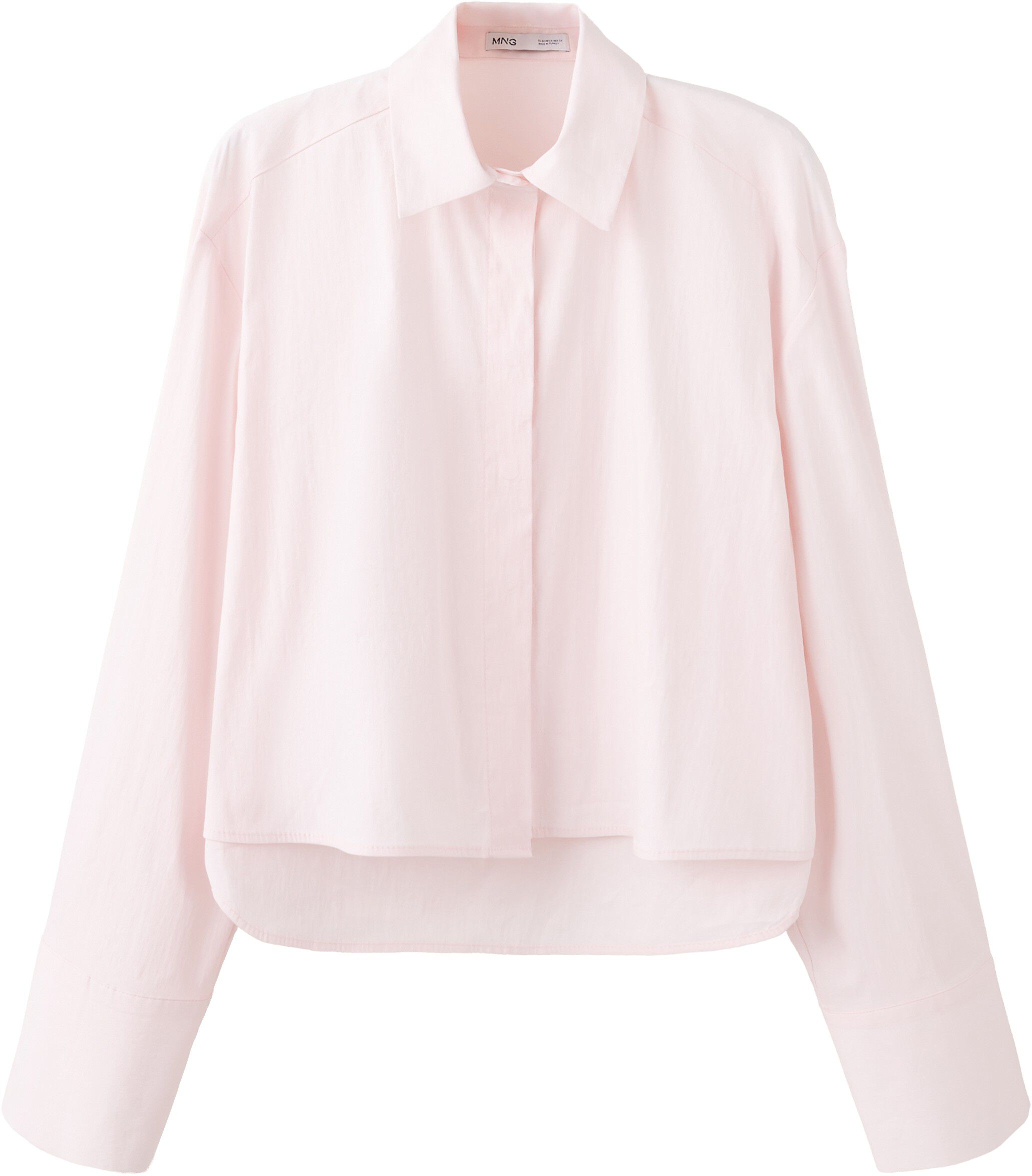 Cotton shirt with hidden buttons