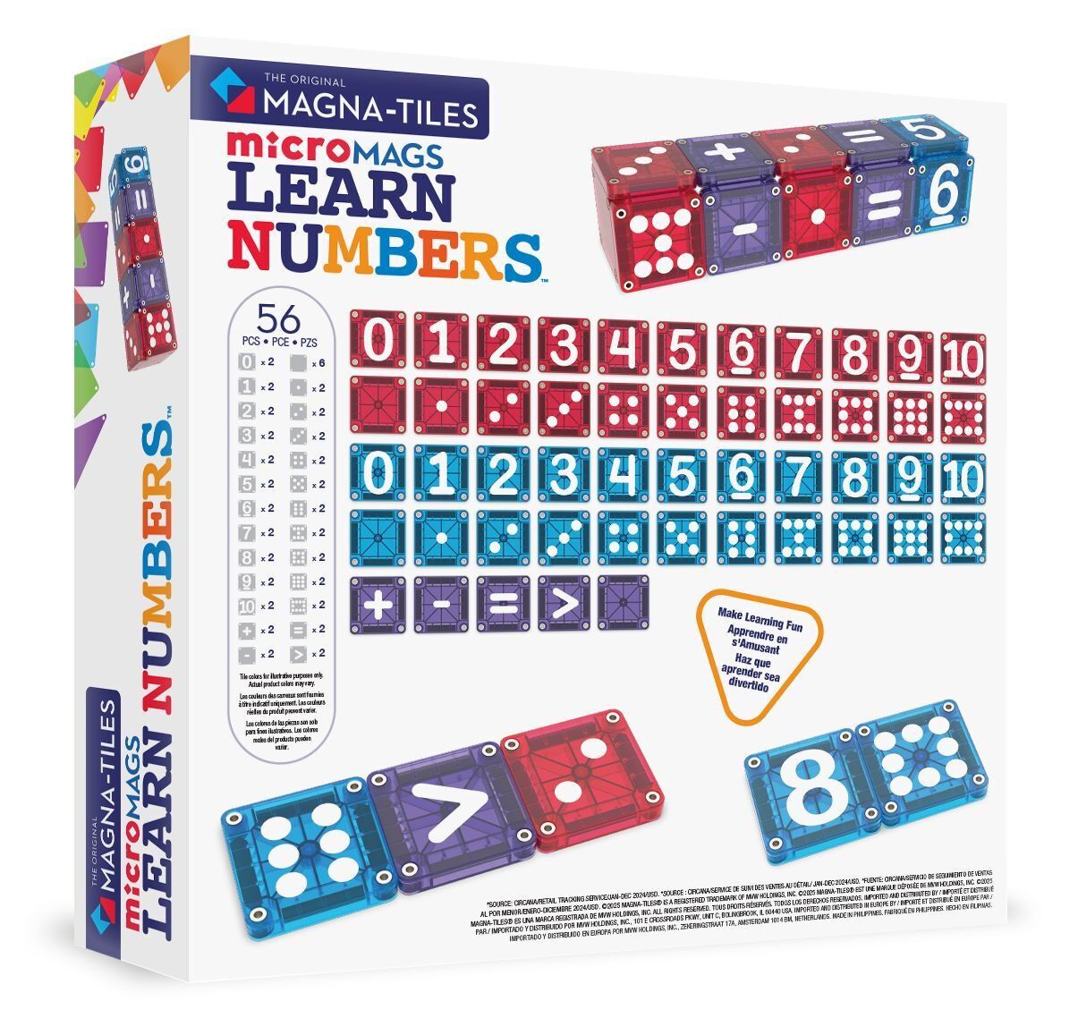 MAGNA-TILES, Learn Numbers, 56 pcs