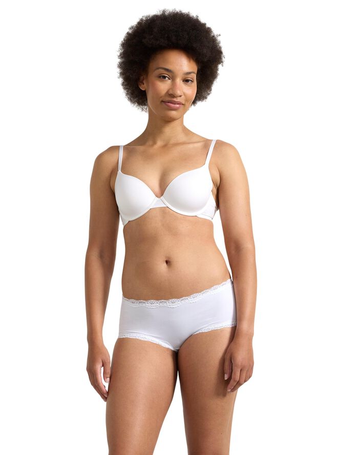 Trusser med normal talje og blondekant