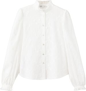 100% cotton blouse with floral embr