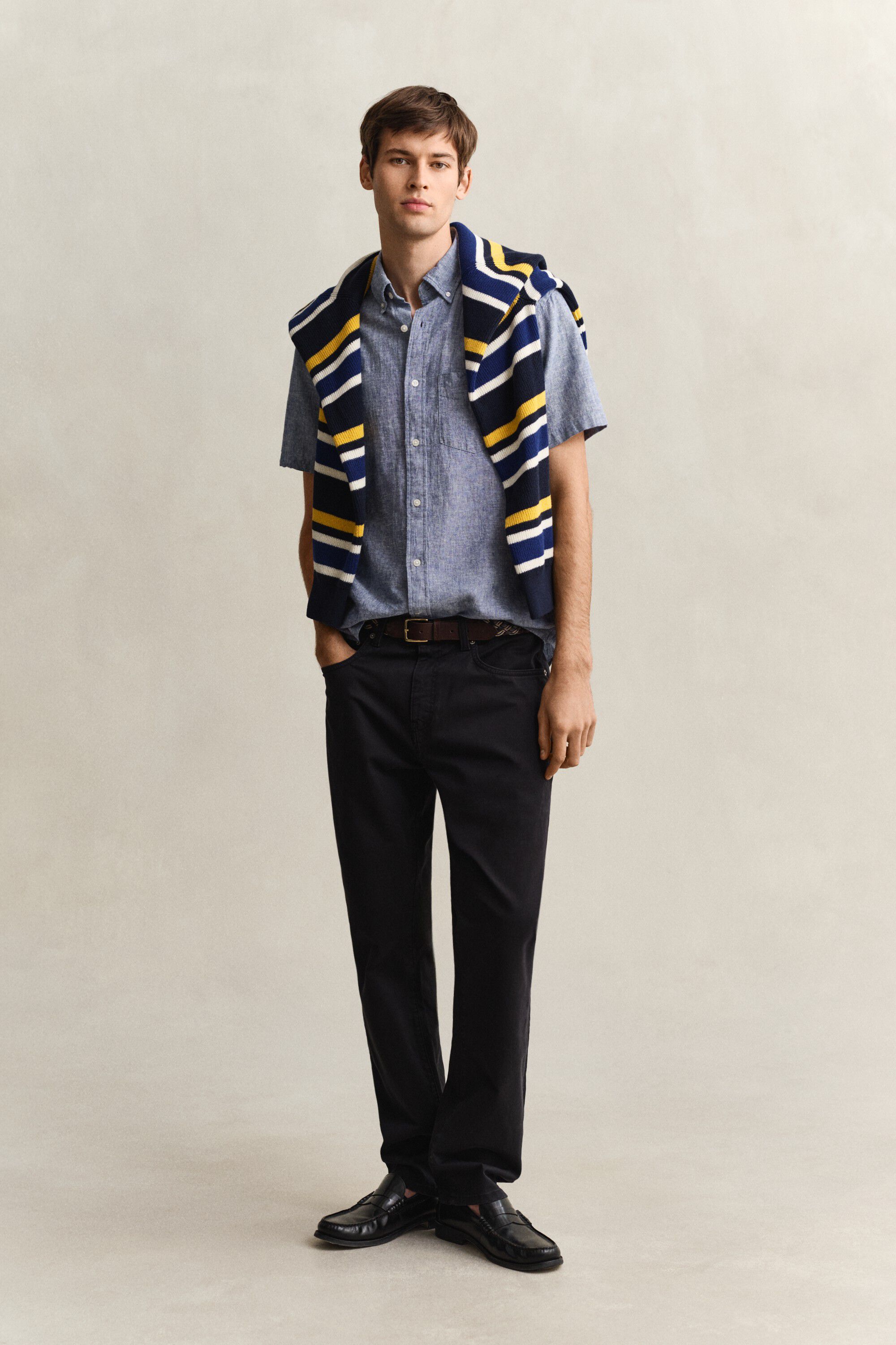 REG COTTON LINEN SS SHIRT