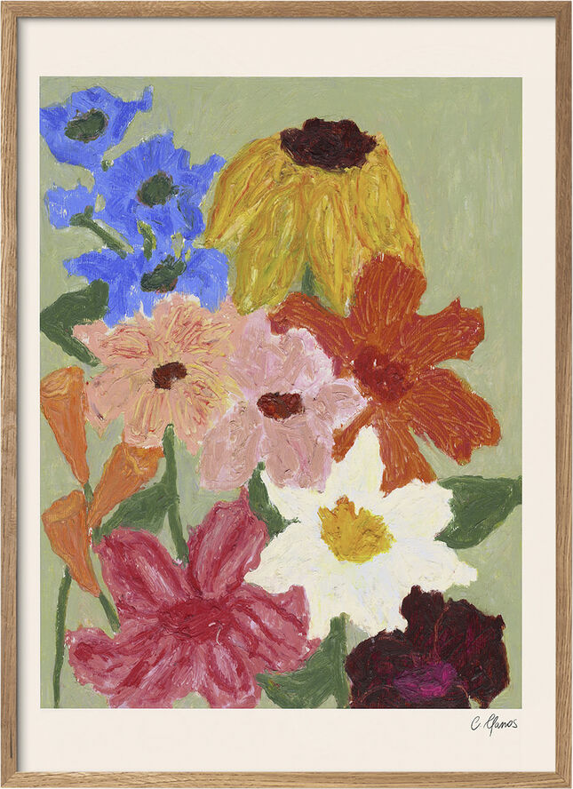 The Poster Club x Carla Llanos - Flowers on Sage Green