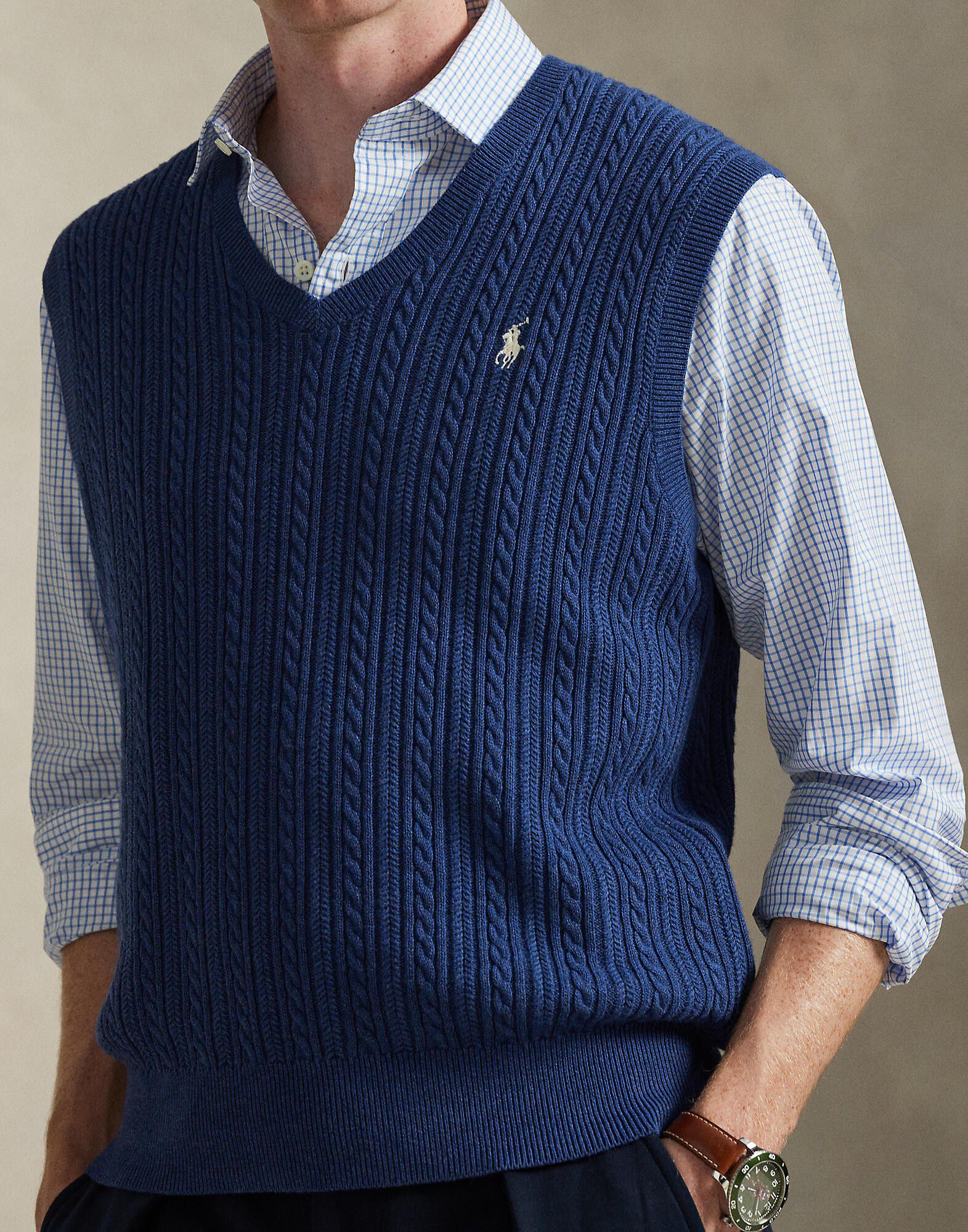 Cable-Knit Cotton Sweater Vest